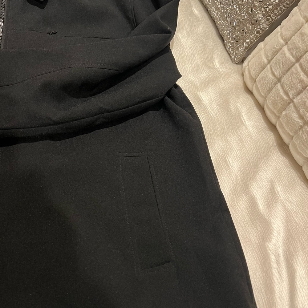 YMLA Midnight Black Structured Elegant Shirt Jacket NWOT - Picture 5 of 8